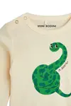 Хлопковое боди для малышей со змеиным рисунком Mini Rodini, бежевый - фото 3