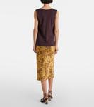 Топ из хлопка со сборками Dries Van Noten, бордовый - фото 3