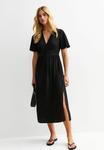Платье New Look LACE TRIM BUTTON THROUGH MIDI, Black - фото