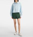 Хлопковый поло-свитер с махрой Tory Burch, серый - фото 2