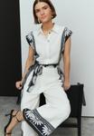 Комбинезон Next Jumpsuit, White Black Placement Floral/White - фото 6