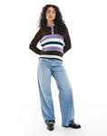 Вязаный топ ASOS DESIGN в коричневую полоску - фото 2