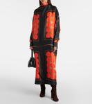 Платье макси из атласа с принтом Lexi Khaite, Orange Multi - фото 2