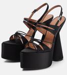 Атласные босоножки на платформе Belle D'Accori, Pure Black - фото 5