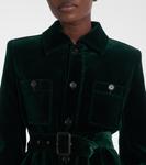 Бархатная куртка Saharienne из хлопка Saint Laurent, Emeraude - фото 4