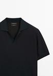 Поло Massimo Dutti SHORT SLEEVE JACQUARD, Dark Blue - фото 7