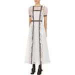 Self-portrait Self portrait Short Sleeved Dresses Women's White & Black - фото 8