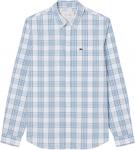 Lacoste мужская рубашка в клетку с эффектом stretch, White, Overview, & Gipsy Blue - фото 5