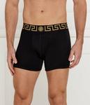Трусы мужские Versace боксеры с фирменным принтом 2 шт, черный/белый - фото 2