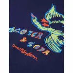 Футболка Scotch & Soda Placed Swan Artwork, синий - фото 3