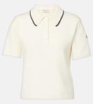 Хлопковая поло с логотипом Moncler, белый - фото