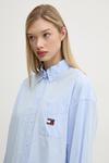 Хлопковая рубашка Tommy Jeans, синий - фото 4