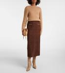 Юбка из замши Edwina Rixo, Tan - фото 2