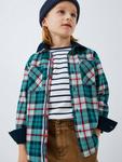 Детская рубашка с длинными рукавами в клетку John Lewis, Green Check - фото 5