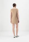 Платье Calvin Klein DOUBLEFACE V NECK MINI SHIFT, Amphora/Beige - фото 3