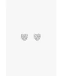 Серьги-Сердечки в форме паве Tutti, silver - фото