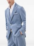 Brunello Cucinelli однобортный вельветовый пиджак, синий - фото 2