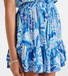 Биби цветочное мини-платье Poupette St Barth, Blue Tiger Lily - фото 5