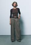 Брюки Stradivarius Trousers, Mottled Light Brown - фото 5