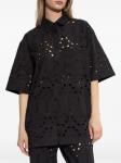 Хлопковая вышитая рубашка Gestuz, черный - фото 3