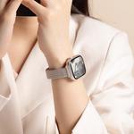 Ремешок Apple совместимость Нержавеющая сталь Материал 206мм IBOANN Складная застежка Сердечки Узор Сетчатая Сумка-Розовый - фото 6