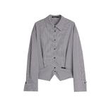 ELLE Рубашка Women's Black White Lapel Moderate - фото