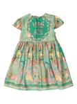 Платье из тюля с принтом Versace Kids, зеленый - фото 4