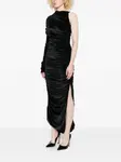 Платье миди с драпировкой на одно плечо Mugler, черный - фото 3