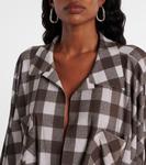 Клетчатый боди оверсайз Norma Kamali, Bark Box Plaid - фото 5