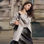 ELLE Рубашка Women's Stripes Lapel - фото 5