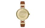 ARMANI EXCHANGE Часы AE Quartz Movement Leather Strap Gold Dial Women's Watch - фото 9