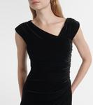 Бархатное платье Ettore с рюшами SIR, черный - фото 4