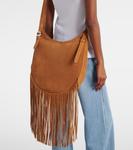 Бахромчатая замшевая сумка через плечо Coperni, коричневый - фото 2