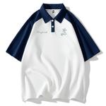 Унисекс поло из хлопка, светло-голубой/абрикосовый бежевый - фото 2