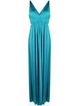 P.A.R.O.S.H. V-neck pleated maxi dress, синий - фото