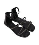 Сандалии детские Patrizia Pepe кожаные с ремешком, черный - фото 2