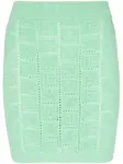 Юбка мини с монограммой BALMAIN, зеленый - фото