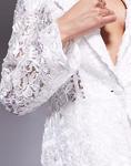 Кружевной блейзер ASOS LUXE цвета слоновой кости - фото 4