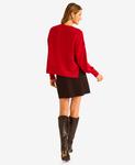 Женский свитер с длинными рукавами и приспущенными плечами 1STATE, Real Red - фото 2