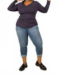 Борсен Топ с длинным рукавом - Плюс в темно-синем Capsule 121 - фото 2