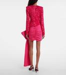 Мини-платье с бантом и пайетками Rotate, Hot Pink - фото 3