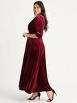 Бархатное платье макси Verity Scarlett & Jo, бордовый - фото 3