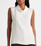 Топ из шелкового жоржета Valentino, Avorio - фото 5