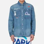 Рубашка мужская джинсовая синяя Evisu, синий - фото 3