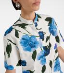 Платье-рубашка с цветочным принтом Erdem, White + Blue - фото 4