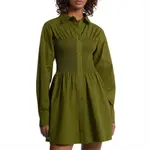 Маленькое платье-рубашка с буфами MICHAEL KORS, зеленый - фото