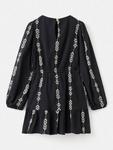 Детское длинное платье с вышивкой India Mango, Black - фото 2