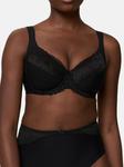 Бюстгальтер на косточках современное кружево + хлопок Triumph, черный - фото