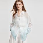 ELLE Рубашка женская Light Blue Lapel Thin Others - фото 4