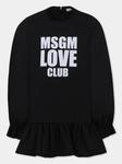 Детское платье с логотипом MSGM Kids и оборками, черный - фото